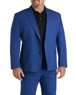 Michael Kors Big & Tall Windowpane Suit Jacket - Blue
