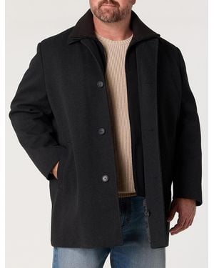 Calvin Klein Big & Tall Zale Overcoat - Black