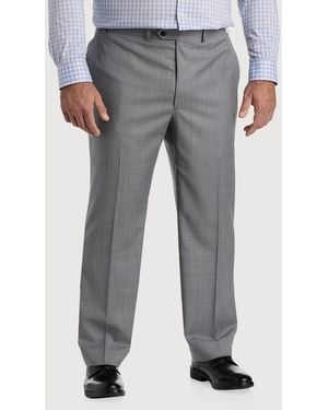 Michael Kors Big & Tall Sharkskin Wool-Blend Suit Pants - Gray