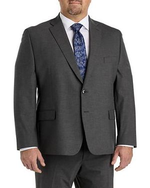 Michael Kors Big & Tall Pinstripe Suit Jacket - Black