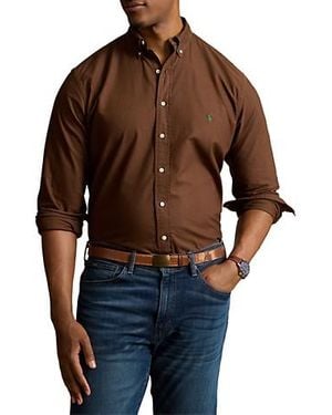 Polo Ralph Lauren Big & Tall Garment-Dyed Oxford Sport Shirt - Brown