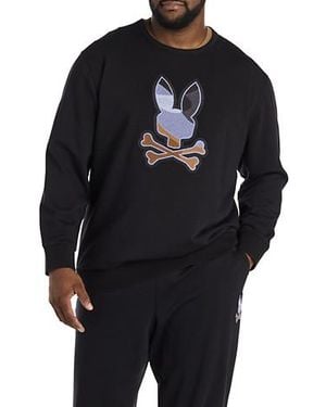 Psycho Bunny Big & Tall Dante Crewneck Sweatshirt - Black