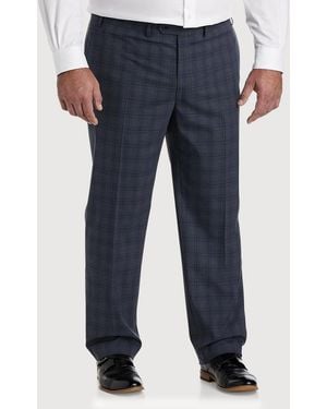 Michael Kors Big & Tall Open Plaid Suit Pants - Blue