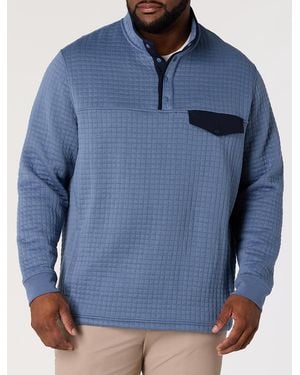 Vineyard Vines Big & Tall Quilted Navigator 1 4-Snap Pullover - Blue