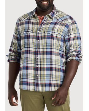 Lucky Brand Plaid Western Sport Shirt - Blue