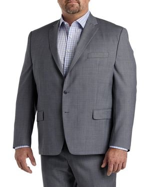 Michael Kors Big & Tall Sharkskin Wool-Blend Suit Jacket - Gray