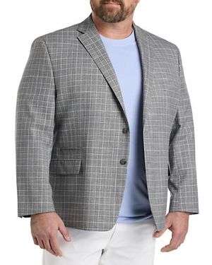Michael Kors Big & Tall Plaid Sport Coat - Gray
