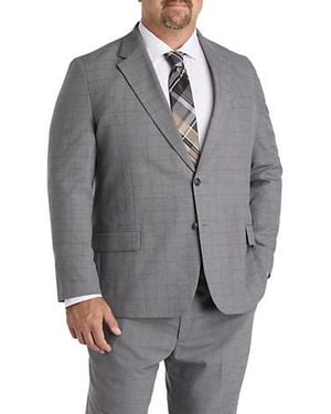 Haggar Big & Tall Smart Wash Windowpane Suit Jacket - Gray