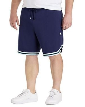 Psycho Bunny Big & Tall Basil Taped Pull-On Shorts - Blue