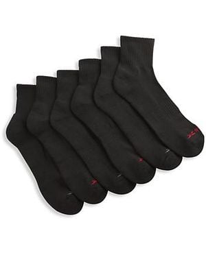 Reebok Big & Tall Vector 6-Pk Quarter-Top Socks - Black