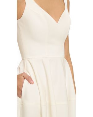 knee length dresses for ladies Right Moment Lace Overlay Frill Mini Dress White