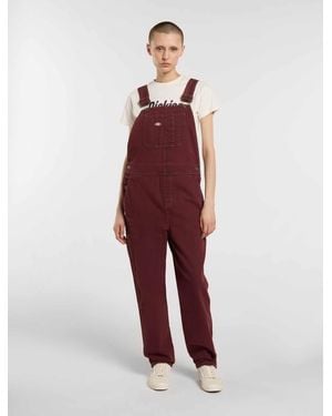 Dickies Peto De Lona Holgado, Mujer, Talla - Rojo