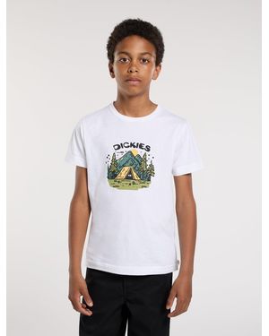 Dickies T-Shirt Graphique Léger Camp Pour Enfant, Taille - Blanc