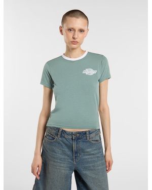 Dickies T-Shirt Ringer Léger Plainville, Femme, Taille - Vert