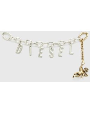 DIESEL Metal Letter Charm With Cherub - Metallic