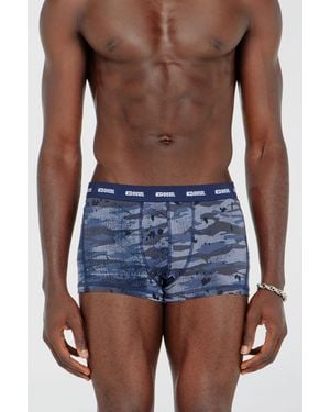 DIESEL Three-Pack Of Boxer Briefs Plain And Camo - Blue