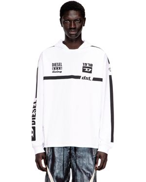 DIESEL フード付き長袖Tシャツ - ホワイト
