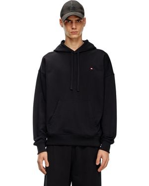 DIESEL Hoodie With Micro-Embroidered Logo - ブラック