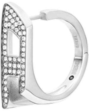 DIESEL Stainless Steel Glitz Hoop Earring - Blue