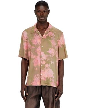 DIESEL Lyocell Shirt With All-Over Floral Print - Multicolour