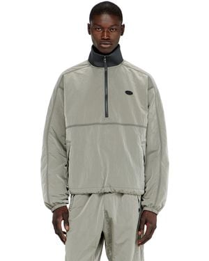DIESEL Nylon Jacket With Crinkle Effect - Grey