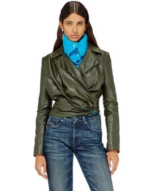 DIESEL Draped Wrap-Effect Jacket - Blue