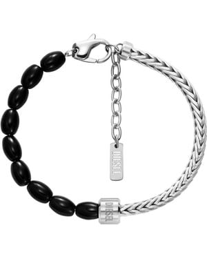 DIESEL Bracciale Con Perline - Metallizzato