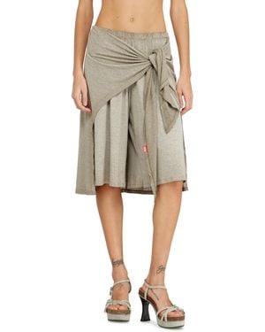 DIESEL Hemp-Cotton Bermuda Shorts With Wrap Detail - Natural