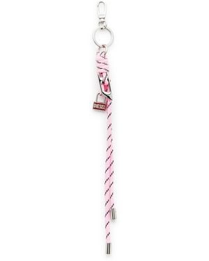 DIESEL Metal And Rope Charm With Pendant - Pink