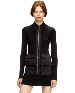 DIESEL Ribbed Dress With Cargo Pockets - Black