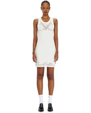 DIESEL Mini Tank Dress With Devoré Lace Effect - White