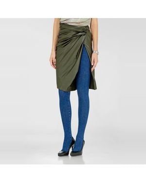 DIESEL Draped Pencil Skirt With Split - Black