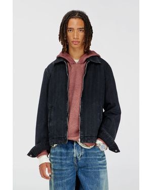 DIESEL Jacke Aus Pinstripe Denim - Blau