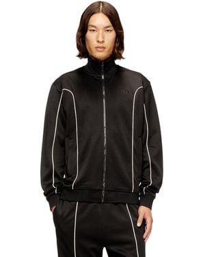 DIESEL Veste De Survêtement En Tissu Molletonné Avec Passepoil Contrastant - Noir