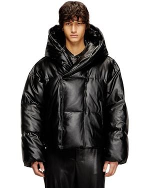 DIESEL Hooded Puffer Jacket - Black