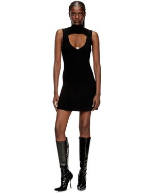 DIESEL Mini Wool Dress With Inlay - Black