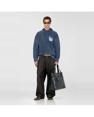 DIESEL Pullover Aus Wollmischung Mit Zier-Brusttasche - Blau