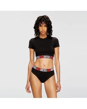 DIESEL Cropped Top With Logo Band - Black