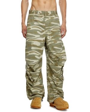 DIESEL Cargo Trousers With Camo Print - Green