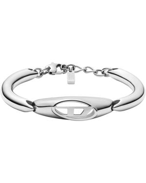 DIESEL Stainless Steel Bangle Bracelet - White