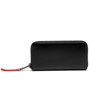DIESEL Long Leather Wallet With Logo Zip - Black
