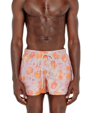 DIESEL Costume Da Bagno Metallizzati Con Stampa Floreale - Rosa