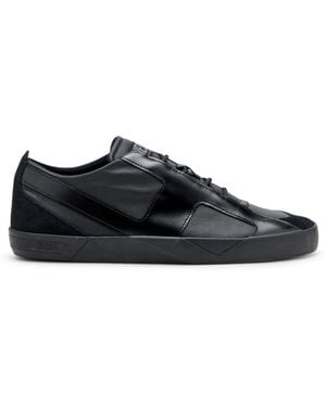DIESEL Baskets en daim et cuir avec logo D - Noir