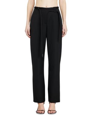 DIESEL Tailored Trousers With Biker Belt Strap - Black