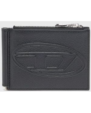 DIESEL Cartera Con Clip Para Billetes De Piel Granulada - Negro