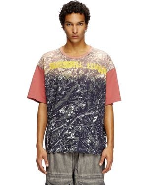 DIESEL T-Shirt Con Stampa Camo Glitch - Multicolore