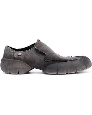 DIESEL D-Mathieu-Washed Denim Loafer With Rubber Sole - ホワイト