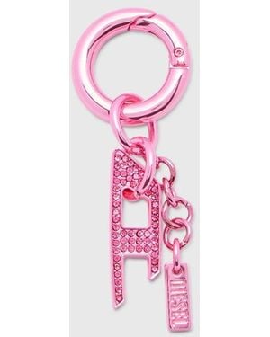 DIESEL Charm With Rhinestone D Charm - Pink