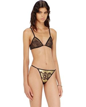 DIESEL Stretch-Tulle Bra With Metallic Effect - Natural