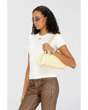 DIESEL Slim T-Shirt With Metallic Oval D - White